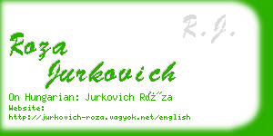 roza jurkovich business card